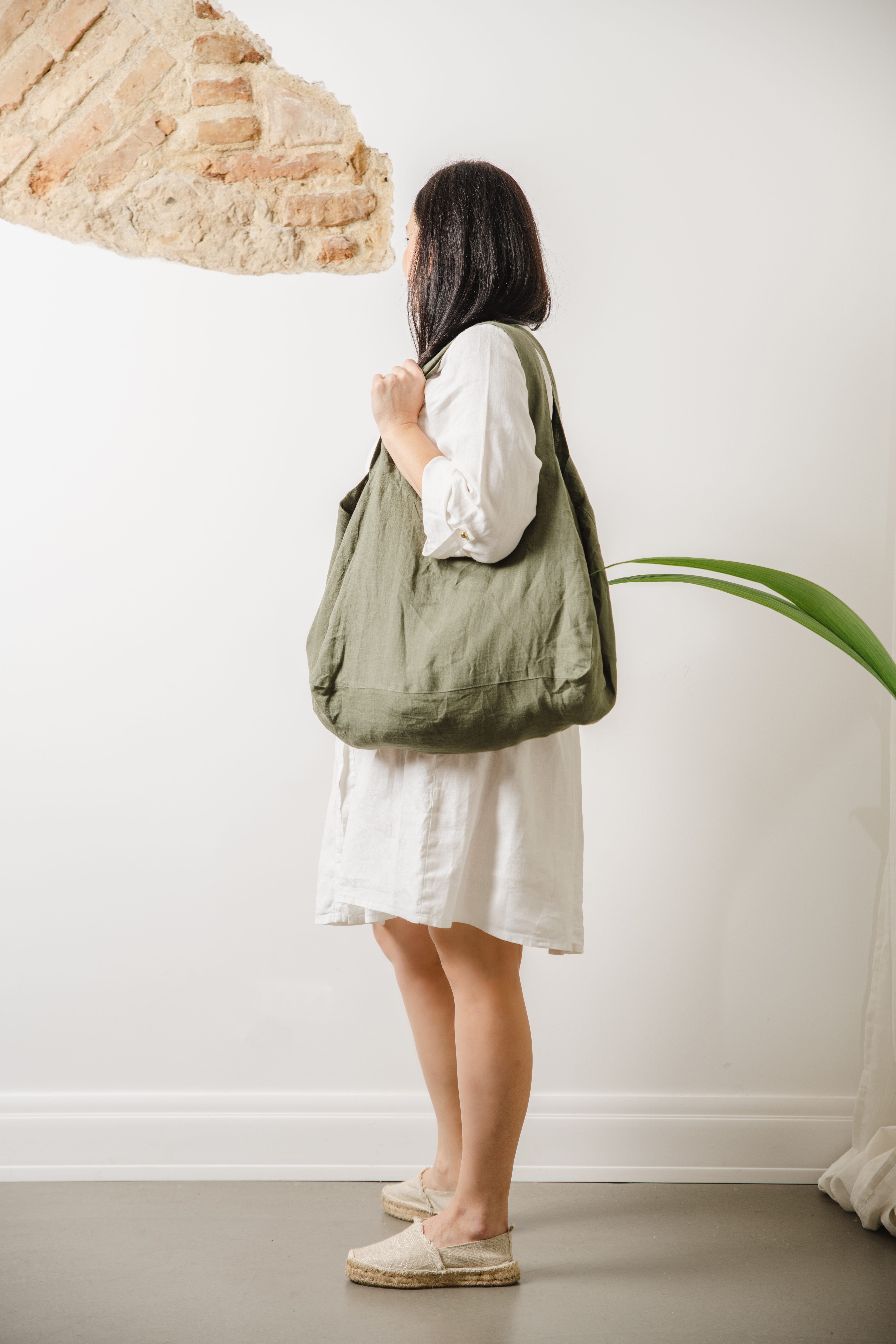 Linen Beach Bag