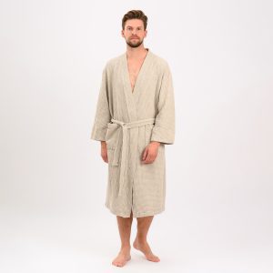 Waffle linen robe